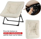 Comfy Saucer Chair for Adults, Soft Faux Fur Bedroom Chair - Image 9