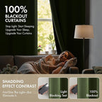 MIULEE Olive Green 100% Blackout Curtains - Image 2