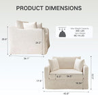 Oversized Armchair, 43.9" W Chenille Single Sofa Modern Upholstered Deep Seat - Image 2