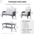 ovios 4-Piece Patio Furniture Set, Outdoor Wicker Sofa - Image 8
