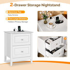 VINGLI 18.9" W White Nightstand Set of 2 - Image 8