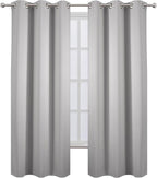 Blackout Curtains 42 x 95 inch/Light Grey Curtains Set of 2 Panels/Thermal - Image 2