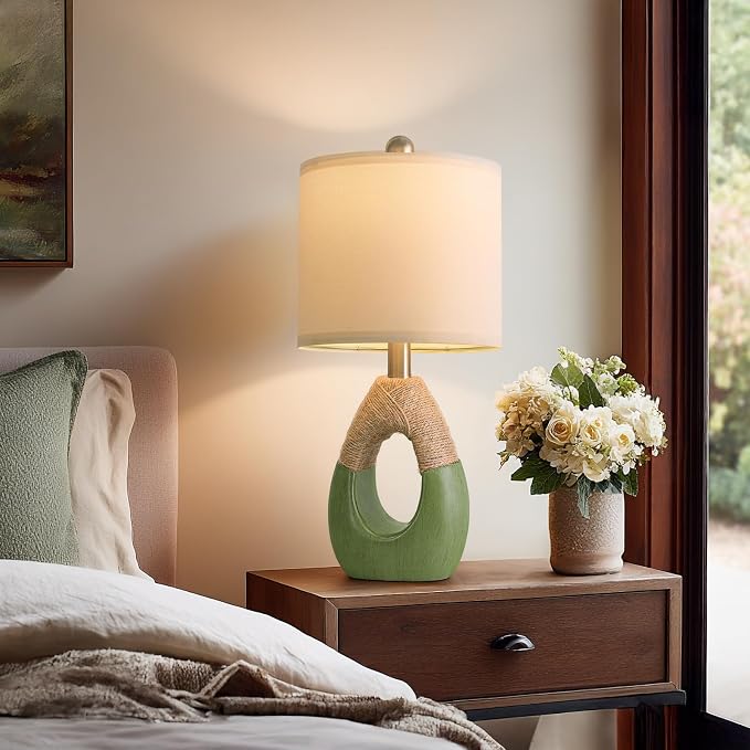 OYEARS 19" Table Lamps Set of 2, Bedside Lamps - Image 2