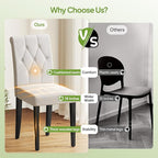 Welzona Upholstered Dining Chairs Set of 4, Button Tufted Parsons Dining Chair - Image 3