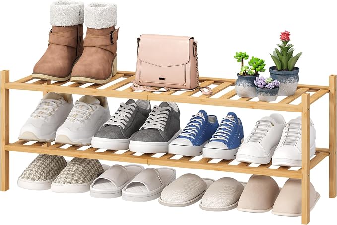 viewcare 2-Tier Long Shoe Rack for Entryway, Long 33IN | Beautiful | Functional by VIEWCARE