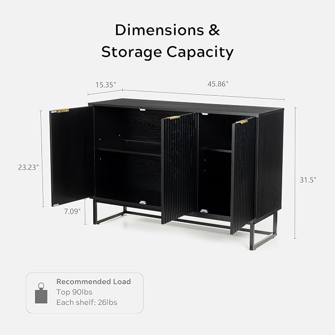 EYYTHUNG Fluted Storage Cabinet - Image 2