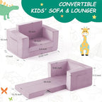 Kids Couch, 2-in-1 Toddler Chair Comfy 1-3 Years, Convertible Kids Chair - Image 3