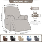 TAOCOCO Recliner Cover 4-Pieces, Recliner Stretch Sofa Slipcover, Recliner - Image 5