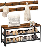 HOOBRO Hall Tree Entryway Storage Bench, Coat Rack Shoe Bench, Shoe Rack - Image 9