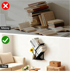 3 Tier Small Tree Bookshelf Black Floating Book Shelves - Image 6