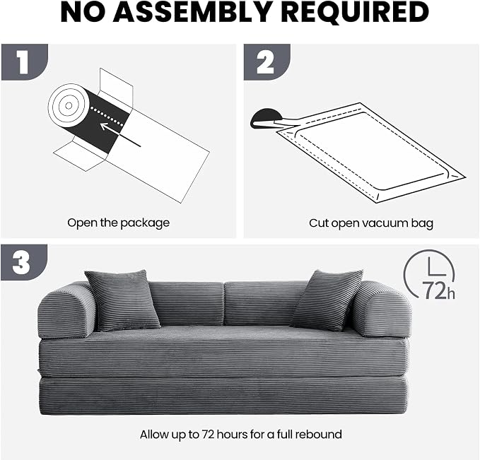 79'' Convertible Couch Bed, 5 in 1 Modular Floor Sofa, Folding Sleeper Couch - Image 7