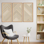 IARTTOP Large Boho Wooden Wall Art 16x32 Inch Framed Mid century Modern Wood - Image 7