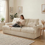 85" Corduroy 3 Seater Sofa in a Box, High-Density Foam Couch, No Assembly - Image 8