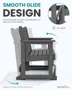 SERWALL Outdoor Glider Rocking Chair, HDPE All-Weather Resistant 2-Person - Image 3