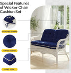 1 MIDDLE ONE Wicker Chair Cushions 3 Pieces Set - Image 5