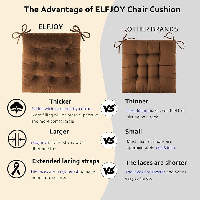 ELFJOY Rocking Chair Cushion Large Rocking Chair Pads - Image 3