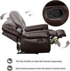 CANMOV Leather Recliner Chair Set of 2, Classic and Traditional Manual Recliner - Image 6