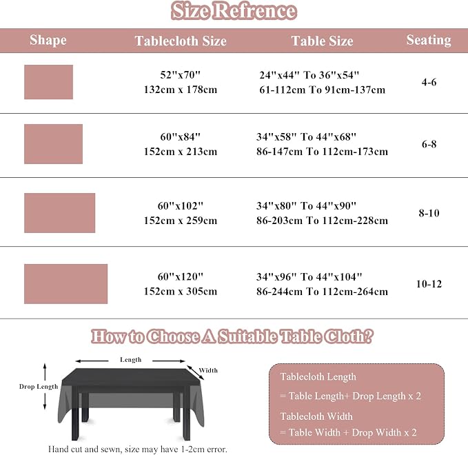 VClife Shabby Chic Pink White Floral Tablecloth - Image 2