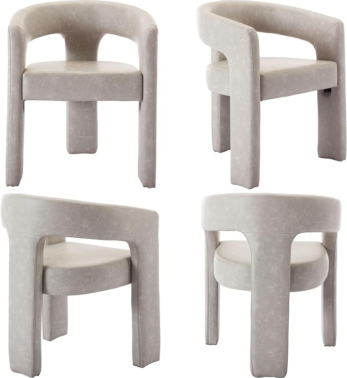 BESTANO Set of 2 Modern PU Leather Upholstered Dining Chairs - Image 7