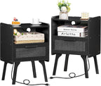 Lerliuo Rattan Nightstands Set of 2 by Lerliuo