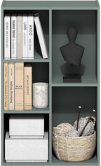 Furinno LUDER Book Shelf, 5-Cube Bookshelf, Reversible Bookcase, 9.4 x 19.5 x - Image 5