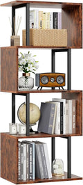 Furologee 5 Tier Bookshelf, S Shaped Geometric Bookcase, Narrow Freestanding by Furologee