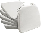 AAAAAcessories D-Shaped Chair Cushions, Machine-Washable Cover, Natural Linen by AAAAAcessories