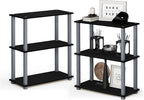 Furinno TURN-S-TUBE Storage Shelves Set of 2, 3-Tier Book Shelf, Corner Shelf by Furinno-FitsYourSpaceFitsYourBudget