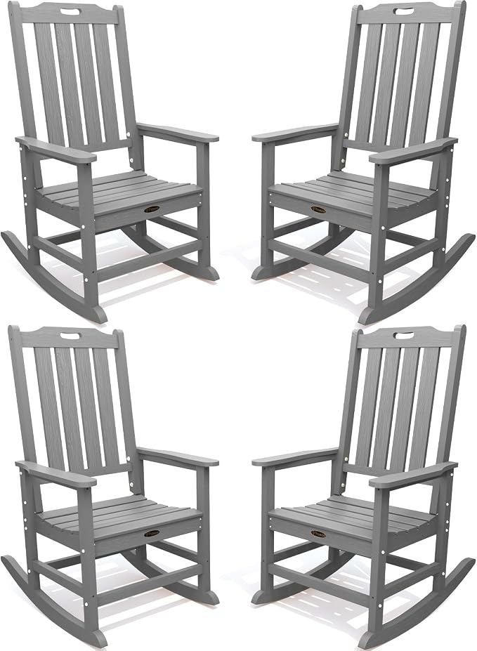 THOEOE Oversized Rocking Chair Set of 4, Outdoor Rocking Chair by THOEOE