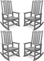 THOEOE Oversized Rocking Chair Set of 4, Outdoor Rocking Chair by THOEOE