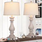 Cinkeda 29" Tall Table Lamp for Living Room Set of 2, Vintage Bedside by Cinkeda