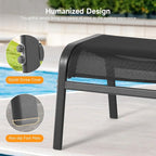 ONBRILL Outdoor Ottoman Foot Rest Set of 2, Textilene Fabric Outdoor Footstool - Image 7