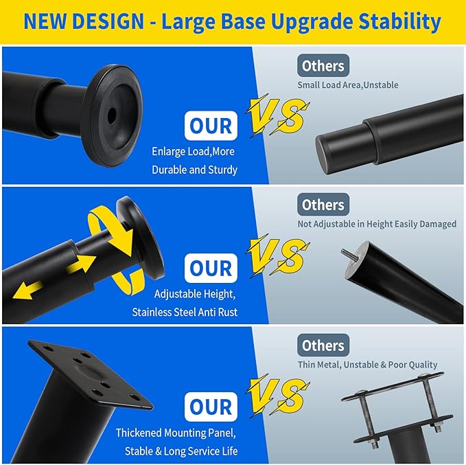 4 Pcs Adjustable Height Bed Support Furniture Legs - Image 3