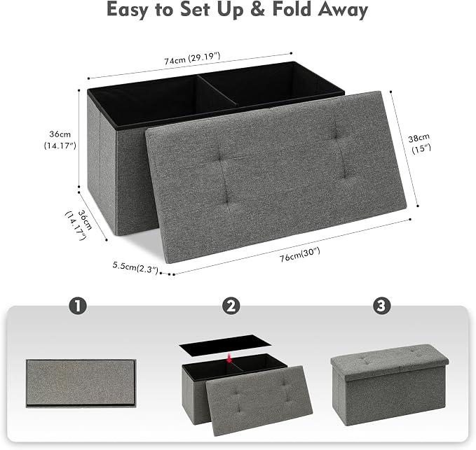 B FSOBEIIALEO Storage Ottoman - Image 3