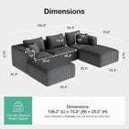 Novilla 106" Modular Sectional Sofa, Modern Cloud Sectional Couch - Image 2