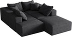 132" Modular Sectional Sleeper Sofa Couch, Modern Cloud Chenille Sectional Couch - Image 4