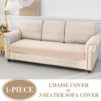 LA MEACK Couch Cushion Cover Chaise Lounge Cover Washable Separate Seat Chaise - Image 3
