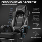 GTPLAYER Gaming Chair with Footrest, Big and Tall Game Chair 350lb Racing Style - Image 5