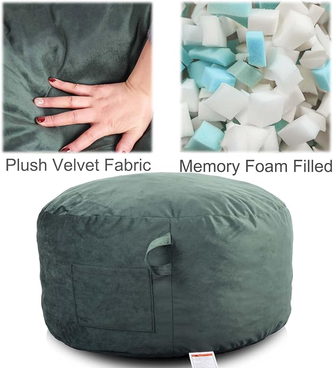 Bean Bag Chairs, Memory Foam Stuffing Bean Bag Chair - Image 3