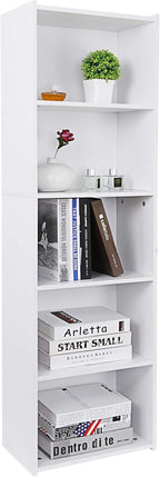 5 Tier Open Bookshelf, 52 Inch Bookcase Storage Rack - Image 8