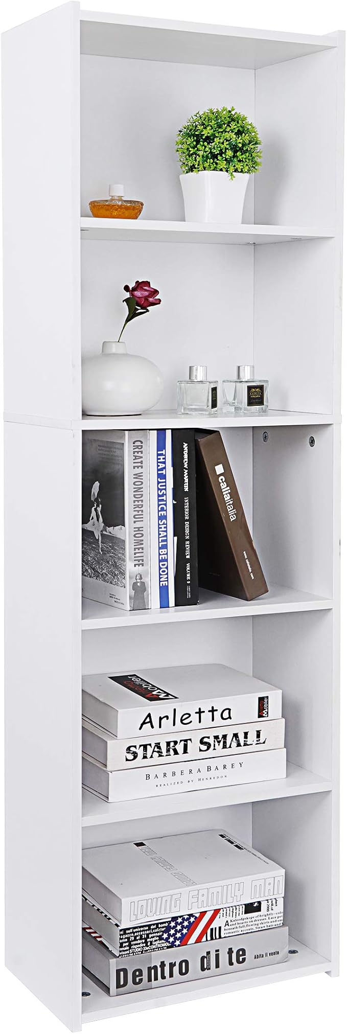 5 Tier Open Bookshelf, 52 Inch Bookcase Storage Rack - Image 8