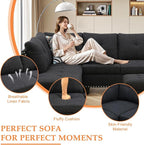 Wakefit Sectional Sofa Couch, Modern 4-Seaters Living Room Furniture Sets - Image 3