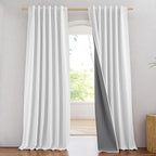 NICETOWN Full Blackout Linen Curtains 102" Length by NICETOWN