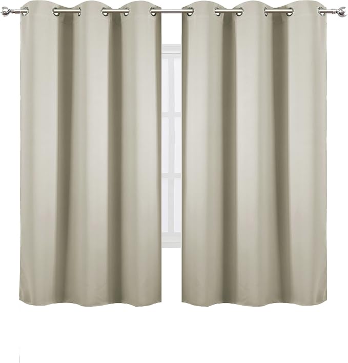 Light Beige Blackout Curtains 40 x 63 Inch Length/Set of 2 Curtain - Image 2