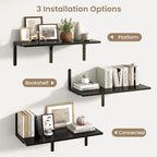 Fun Memories Floating Shelves for Wall, 12 Inch Deep Floating Shelves Set of 2 - Image 6