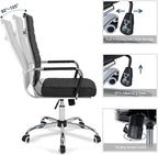 Home Office Chair Ribbed, Modern Leather Conference Room Chairs, Ergonomic - Image 5