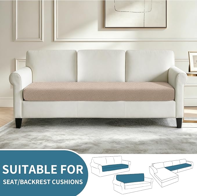 XINEAGE Couch Cushion Covers, Loveseat Sofa Seat Slipcovers - Image 2
