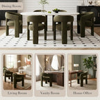 Modern Sherpa Dining Chairs Set of 2, Upholstered Barrel Chairs - Image 5