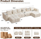 160" Boneless U-Shaped Sofa Couch - Image 2