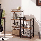 Tangkula 3-Tier Industrial Bookshelf, 16.5" Width Wooden Open Bookcase - Image 2